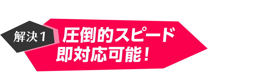 解決1　圧倒的スピード即対応可能！		