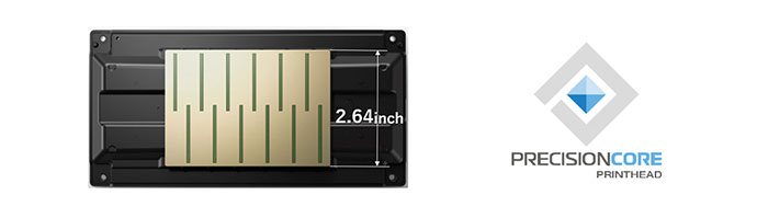 2.64 インチヘッド イメージ図 PRECISION CORE PRINTHEAD ロゴ