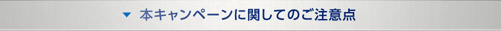 本キャンペーンに関してのご注意点