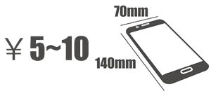 iPhone6サイズのスマホケースをベタ色で全面に印刷した場合でも5～10円