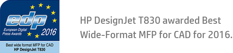 HP DesignJet T830 awarded Best Wide-Format MFP for CAD for 2016.