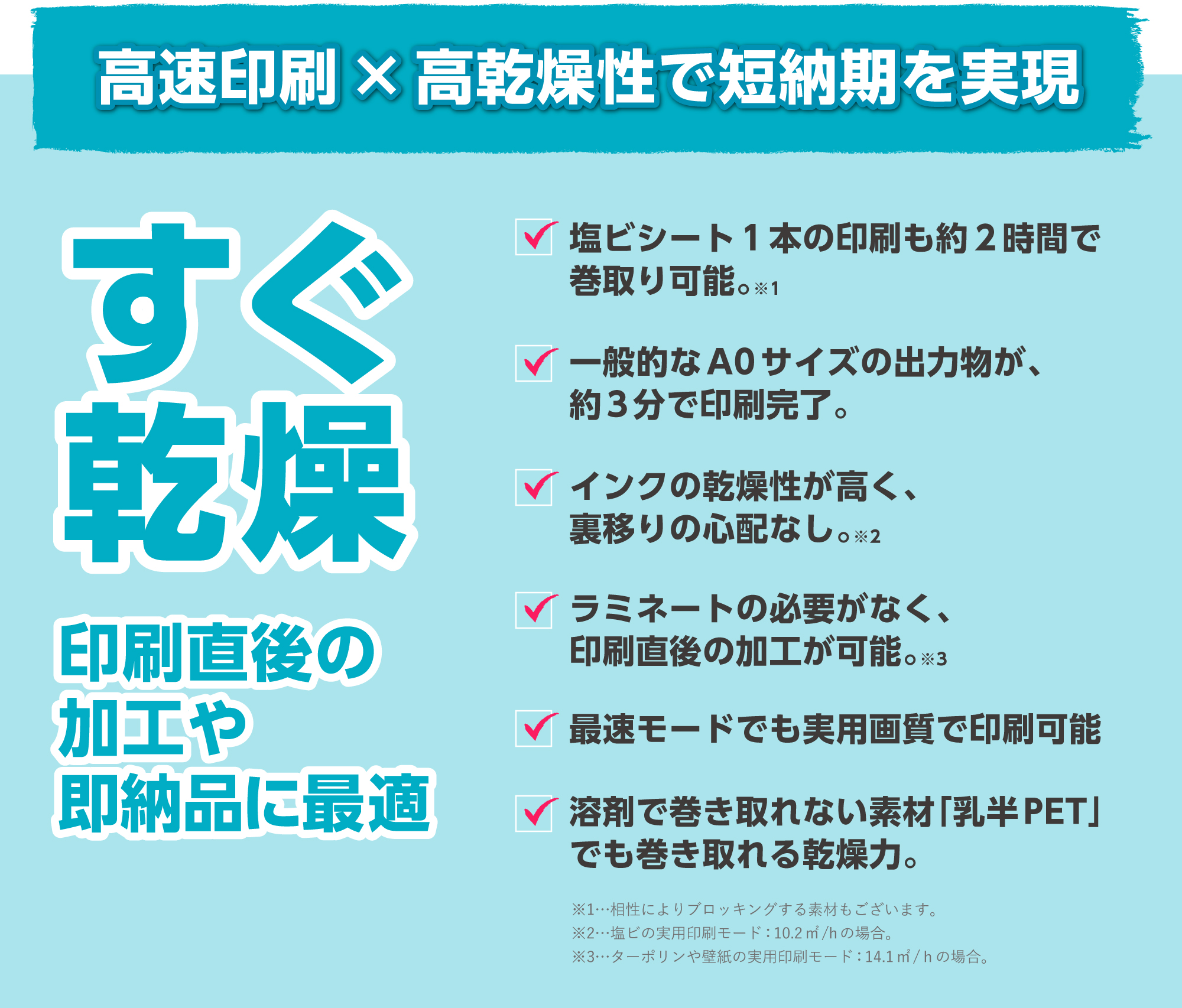 高速印刷×高乾燥性で短納期を実現