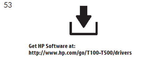 製品ソフトウェアは、からインストールしてください。 https://www.hp.com/go/T100-T500/drivers ソフトウェアインストール手順に従ってください。。 USB接続の場合：ソフトウェアをインストールする前に製品を接続すると、製品エラーが発生する可能性があり ます。